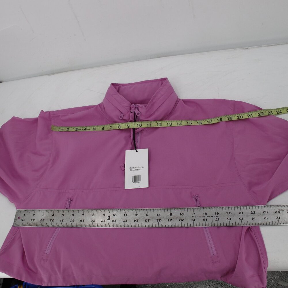Girlfriend collective windbreaker jacket women's small zip up crop pink hooded - Picture 13 of 15